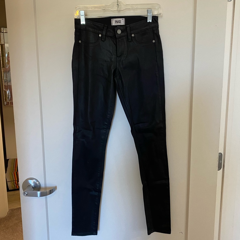 PAIGE Black Verdugo Coated Skinny Jeans - Picture 10 of 10